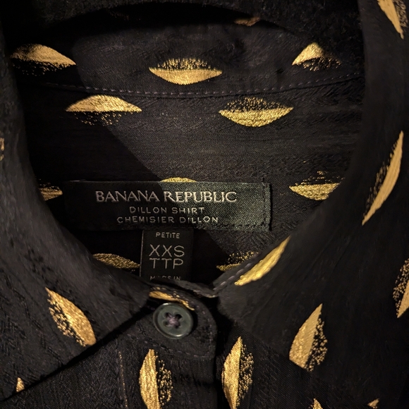 Banana Republic Black And Gold Sheer Blouse - Picture 7 of 7